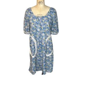 Liberty House Hilda Hawaii blue floral print house dress